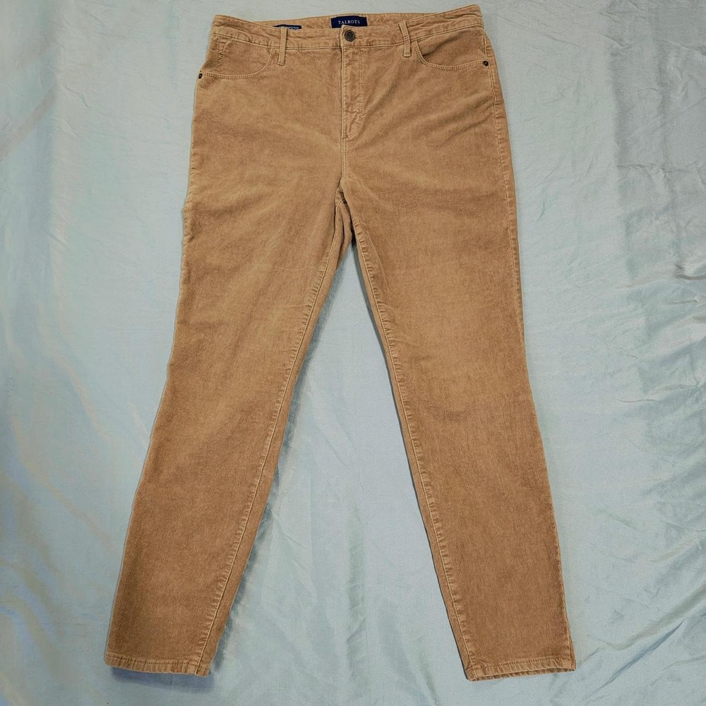 Talbots Tan Corduroy High Waist Jegging Ankle Pants Brown Size 12 Preppy Autumn